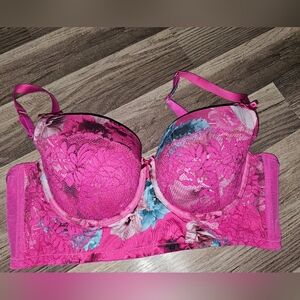 Floral Lace Pink Bra